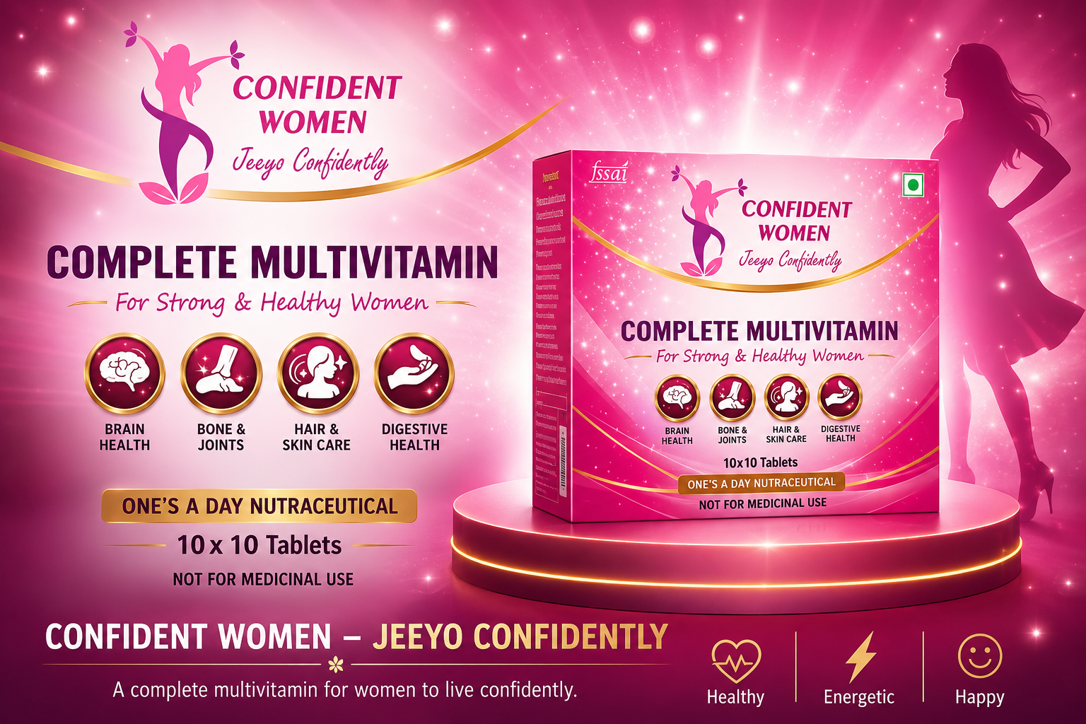 Confident Women multivitamin product packaging